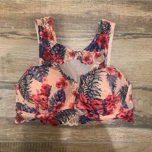 Pink High Neck Floral Bralette (EUC)